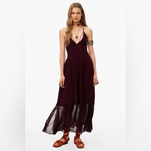 New $149 Zara Limited Edition Burgundy Strappy Dress 2473/763 Medium